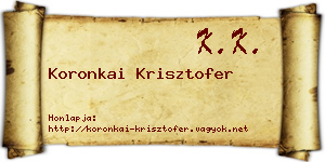 Koronkai Krisztofer névjegykártya