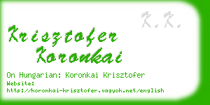 krisztofer koronkai business card